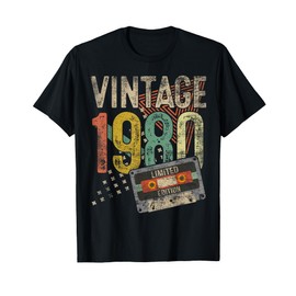 Vintage 1980 45th Birthday Gifts For Men Women 45 Year Old T-Shirt