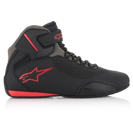 Alpinestars Men's Sektor Vented Street Motorcycle Shoe, Black/Gray/Red, 12