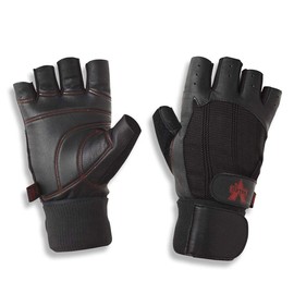 Valeo Wrist Wrap Padded Ocelot Lifting Gloves, Gym Gloves, Workout Gloves, Exercise Gloves for Powerlifting, Cross Training, Rowing for Men & Women, Black, M (Fits 8-9 inches)