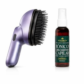 Apigreen Kit Terapia Capilar - Cepillo de Luz Infrarroja con Masaje Vibratorio y Tónico Anticaída 60ml - Estimulador de Crecimiento y Fortalecimiento desde la Raíz - Tecnología LED para Cuero Cabelludo