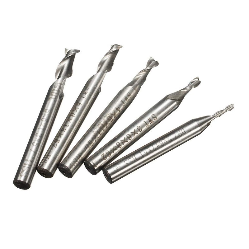 ChaRLes 5 Pieces 2 Flute 2/3/4/5/6 mm 6 mm Shank