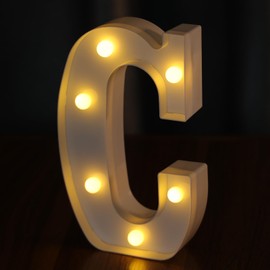 IFDGCTK Light Up Letters, Led Letter Lights 26 Alphabet, Decorative Lighted Letter, Battery Powered Led Marquee Letters for Party, Bar, Night Light, Home Decor(C)