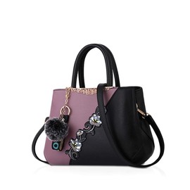 NICOLE & DORIS Handbags fashionable women's handbags for ladies flower pattern crossbody bags splicing color shoulder bags Purple