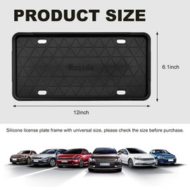 MUQIDA Silicone License Plate Frame, Rattle-Proof Front Back License Bracket Holder Rust-Proof Car Frames Protector, Weather-Proof Automotive Tag Plate Frame for US Standard Cars