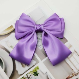 Red Hair Bow for Women Girl Christmas Valentines Day Bow Hair Clips Alligator Large Bowknot Barrettes Hair Accessories TSFJ82 (Lavender)