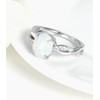 DOLIOX White Oval Opal Ring for Women 925 Sterling Silver