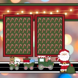 Santa Stop Here - 2 premade scrapbook pages printed 12x12