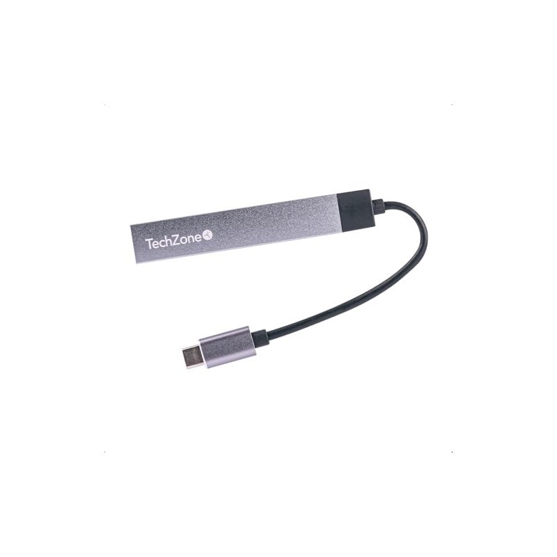 TECHZONE Hub 4 Puertos USB Tipo C (1 Puerto USB