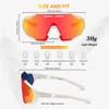 Ukoly Cycling Sports Sunglasses,Polarized Sunglasses with 3 Interchangeable Lenses,Baseball Running