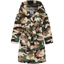 CJMJXPH Boys Robe, Kids Fleece Robe, Hooded Soft Warm Bathrobes Pajamas Sleepwear for Children Toddler Girls 2-16 Years Camo 13-14 Years