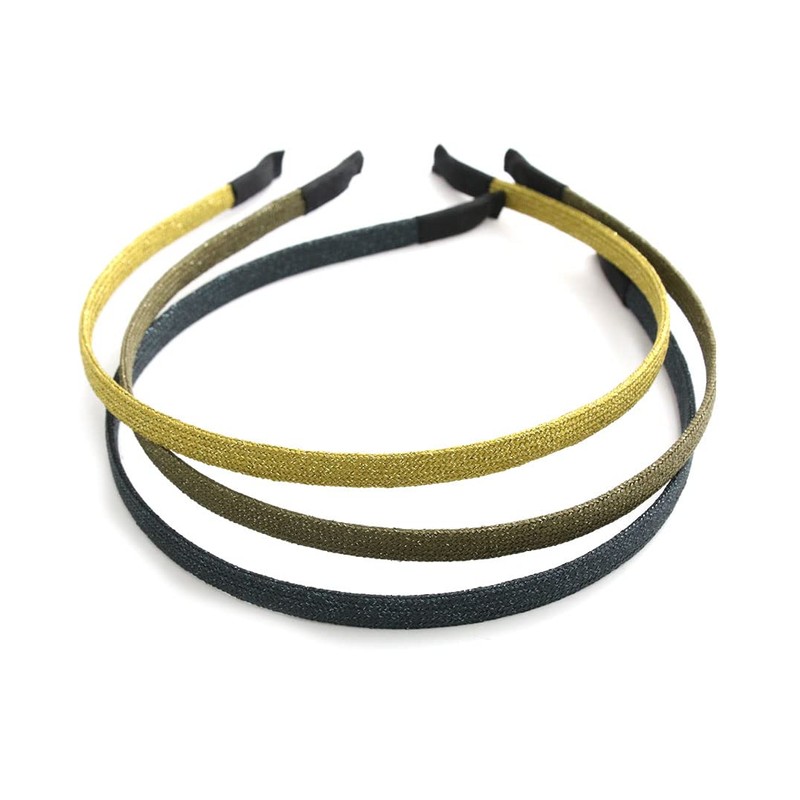 Vingtaine HK-273-BR- Headband with Glitter Thin Solid Color Delicate Office