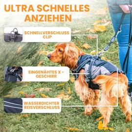 Tierhood Waterproof Dog Raincoat (Includes Harness and Reflectors) Dog Rain Jacket, Waterproof