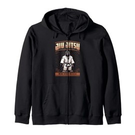 Jiu Jitsu Mind Over Muscle - Cute Grappling BJJ Gorilla Hooded Jacket, black