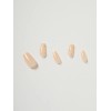 DAISO Ring Ring Coffin Nail Tips 24pcs Beige