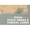 Washington State Parks & Federal Lands Map 24x36 Poster (Camel