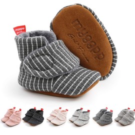 Ohwawadi Baby Booties Infant Baby Slippers Soft Newborn Crib Shoes Stripes Socks Shoes First Walkers
