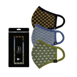 SERAO Mask, Set of 3, Washable Mask, Cotton Mask, Unisex, Cloth Mask, Non-stuffy, 3D Cutting, Elastic, Reusable, Pollen Protection, Splash Prevention, 38 Colors