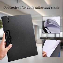 Sicheii Clipboard Folder, Folding Clipboard with Cover, Clip Board Folder, Nursing Clipboard Foldable, A4 Clipboard File Cover Folder Folio for Nurses Office School Work (Black)