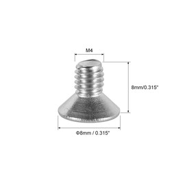 sourcing map M4x8mm Flat Head Machine Screws, Phillips Cross Screw, 304 Stainless Steel, Fasteners Bolts 100Pcs
