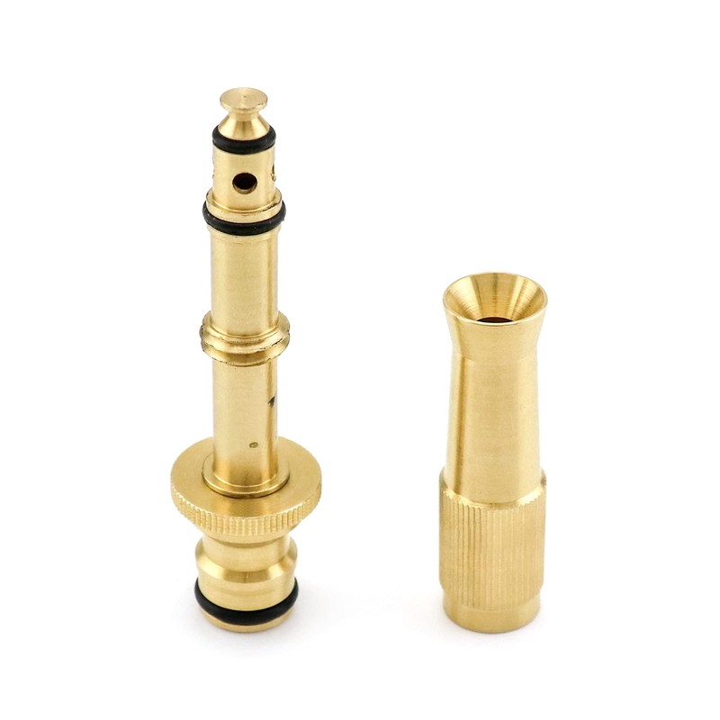 QWORK Brass Garden Hose Nozzle, 1/2 Inch Quick Connection Garden