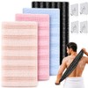 4PCS Zenbody Toalla Exfoliante Japonesa, Doble Cara con 4 Ganchos
