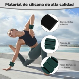 Polainas para Tobillos y Muñecas,2pcs Pesas Tobillo de 0.5 Libra Ajustables,Munequeras con Peso de Silicona para Ejercicio,Footing,Yoga,Pilates,Bailando y Entrenamiento de Fuerza (Verde, 2 * 0.5LB)
