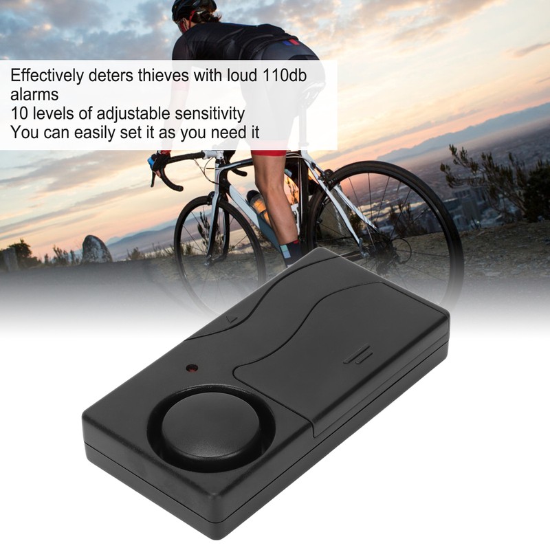 Wireless Vibration Alarm 110dB 10 Level Sensitivity Adjustable Bike Security