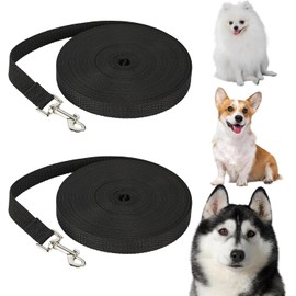 2Pcs Correas para Perros, 10m Manos Libres Correa de Adiestramiento, Larga y Resistente Correa para Perros para Camping, Adiestramiento, Paseos (Negro)