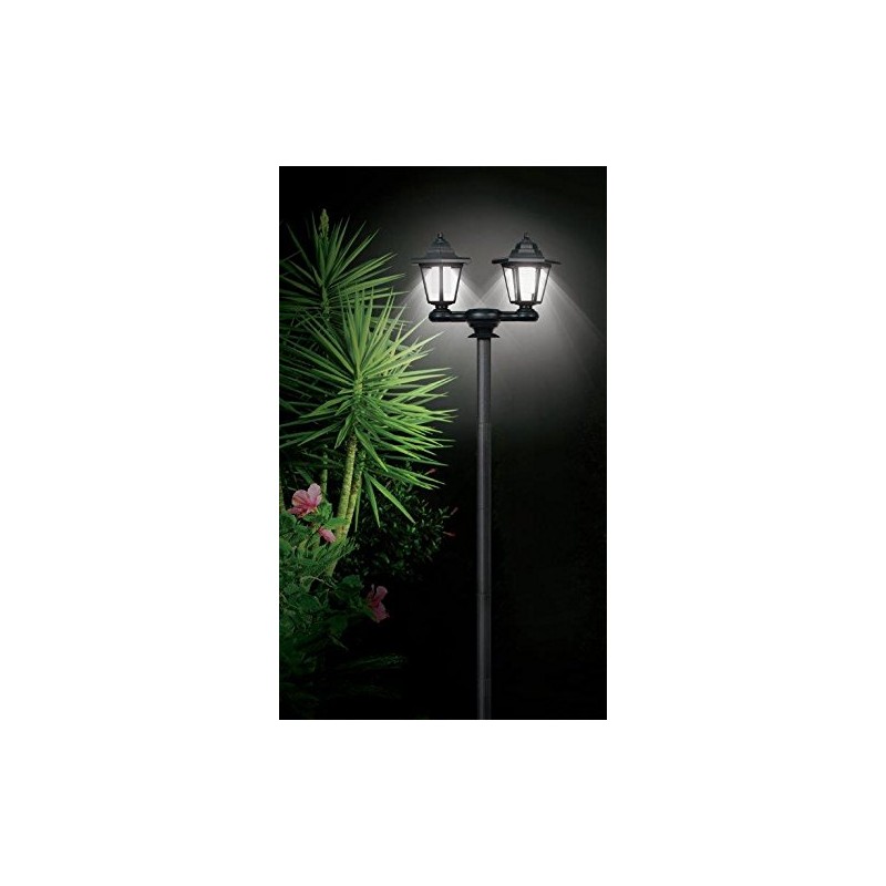Ideaworks 3-in-1 Solar Lamp Post Light, Plastic, Black