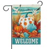Dyrenson Welcome Fall Pumpkin Beach Decorative Garden Flag, Coastal Autumn