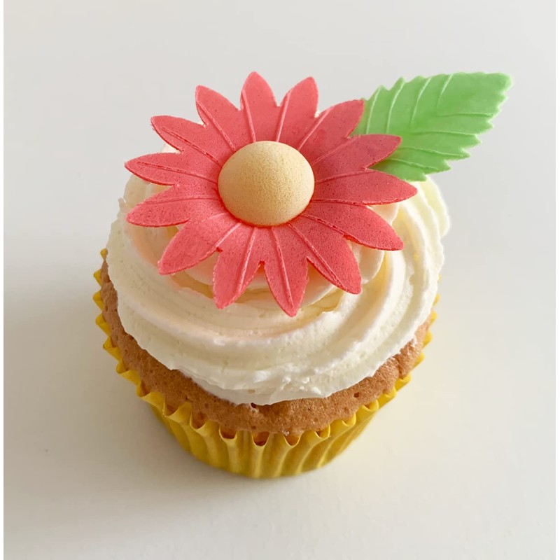 12 Gorgeous Mixed Colour Edible Wafer Daisies & 12 Pretty