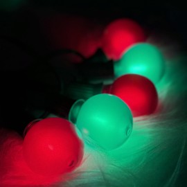 Xingzd 25Ft LED Christmas Outdoor String Lights, G40 Globe String Lights with 27 0.6W Red Green Bulbs, Vintage Christmas Lights for Holiday Party Backyard Wedding Garden Patio Porch Decor