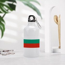VEHFA Bulgaria Funny Aluminum Sports Water Bottle Bulgaria Flag Insulated Sports Water Bottle with Carabiner Clip, 14 OZ