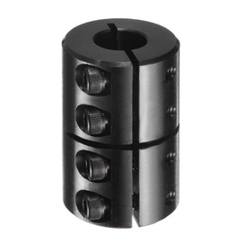 sourcing map Shaft Coupling, 1/2" to 1/2" Bore, 1-1/8" OD, 1-3/4" Length, Black Oxide Rigid Single Split Clamping Coupling with #8-32 x 1/2" Set Screws for 3D Printers Motor Wheel
