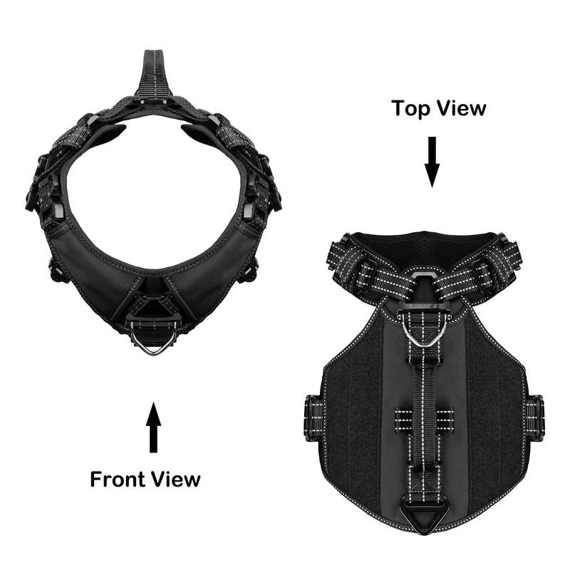 ICEFANG GN8 Tactical Dog Harness with 4X Metal Buckles for
