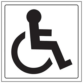 VSafety General Door-Disabled Toilet Sign - 150mm x 150mm - 1.6mm Alu Rigid Plastic