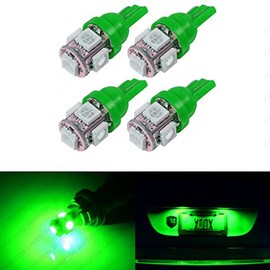SAWE - 168 194 2825 T10 W5W 5050 5-SMD LED License Plate Dome Map Lights Bulbs (4 pieces) (Green)