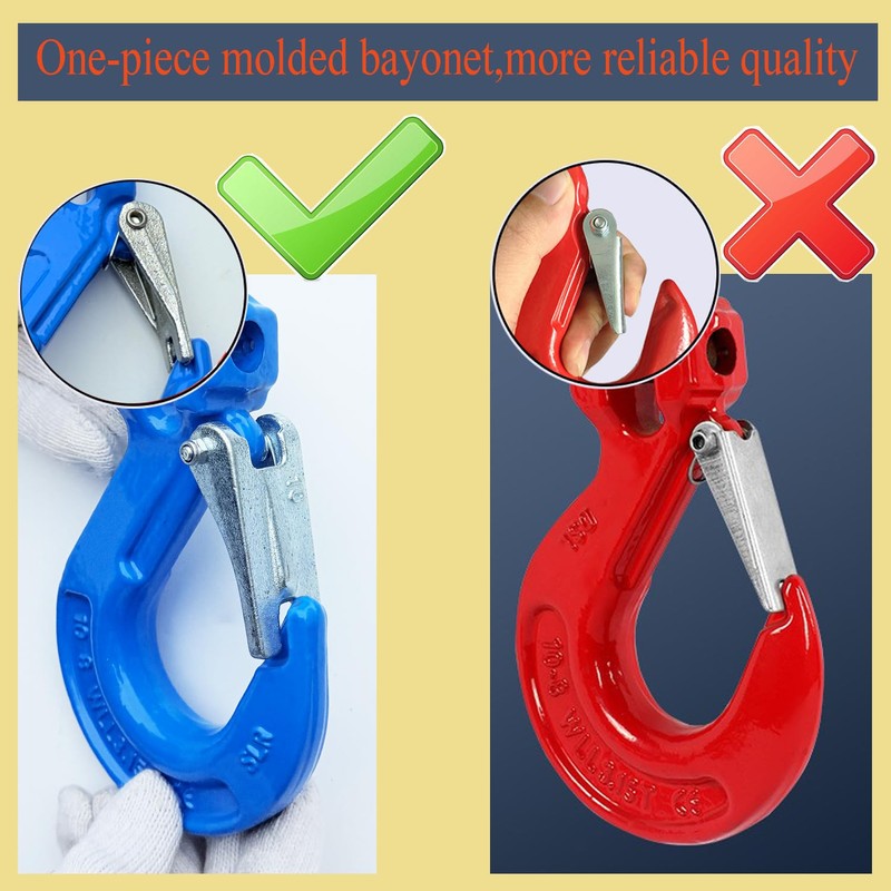 Lyplus 5/16" G80 Clevis Sling Hook with Latch,2490 LBS WLL,