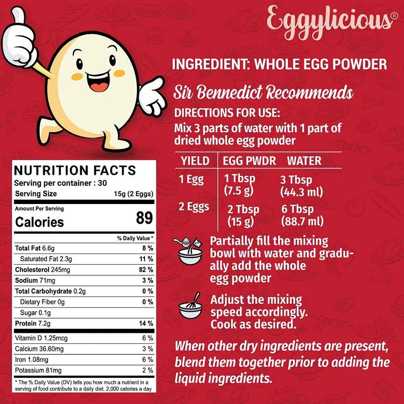 Eggylicious - PACK of 2 - Whole Egg Powder, Dried