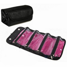 Indigo Soul Women Makeup Bag Cosmetic Roll-N-Go Travel Toiletry Make Up Purse Organizer Women Girls Pouch Portable Storage Smart Bag Case Jewelry