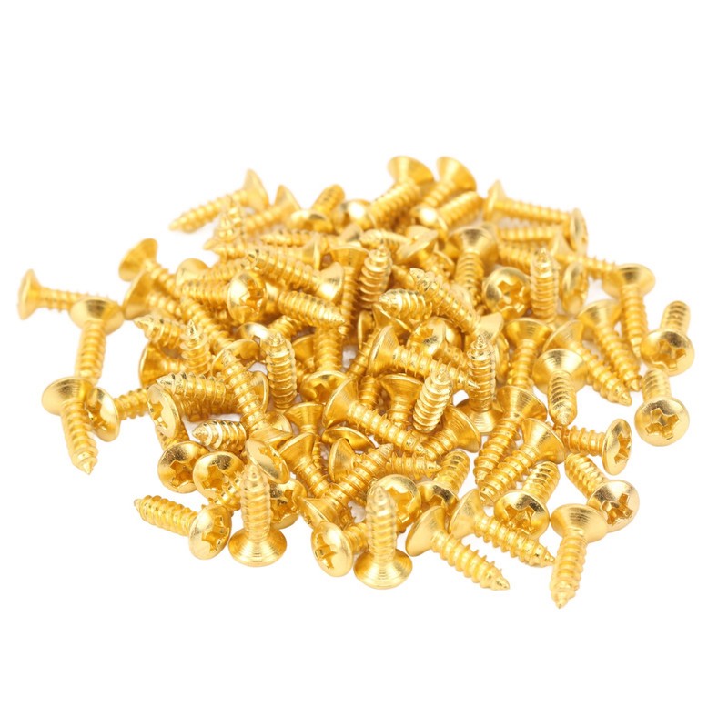 100PCS Guitar Pickguard Screws Metal Guard Plate Mounting Screw Electric
