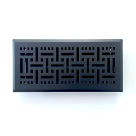 Kompell Aire Heavy Duty Steel Floor Vent with Contemporary Design and Beautiful Black Matte Finish. Fits in 4 x 10 Duct Opening. Overall Dimension is 5.75 in Wide x 11.75 in Long.