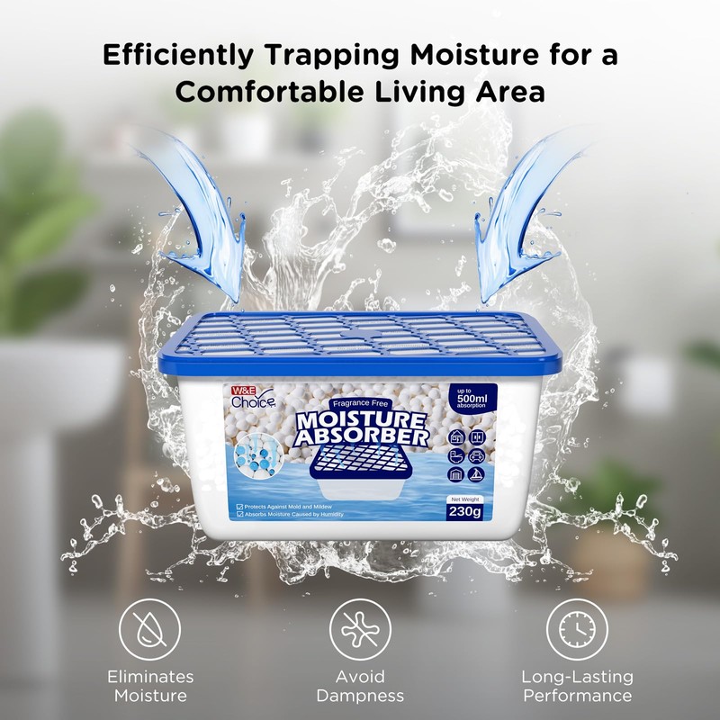 W&E Choice Moisture Absorbers, Portable Humidity Absorber Boxes for Your
