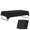 Xnluothsk Black 5 Pack 54 x 108 Inch Plastic Tablecloth