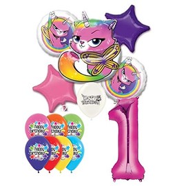 Rainbow Butterfly Unicorn Kitty 1st Birthday Party Event Bouquet of Balloons