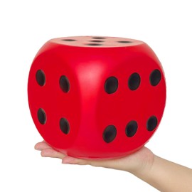 ASMFUOY Giant 5.9 Inches Kawaii Foam Dice: A Fun-Filled, Educational Toy for Game Nights and Learning Sessions (Lucky Red)