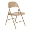 Pemberly Row 29.25" Modern All-Steel Metal Folding Chair in Beige