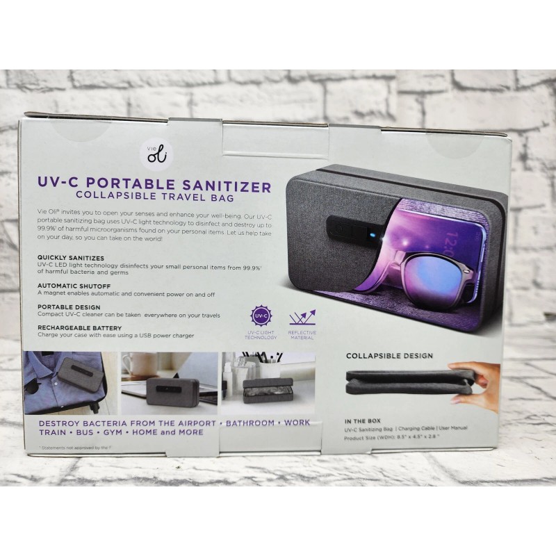 Vie Oli UV-C LED Light Portable Sanitizer Case Travel Bag,