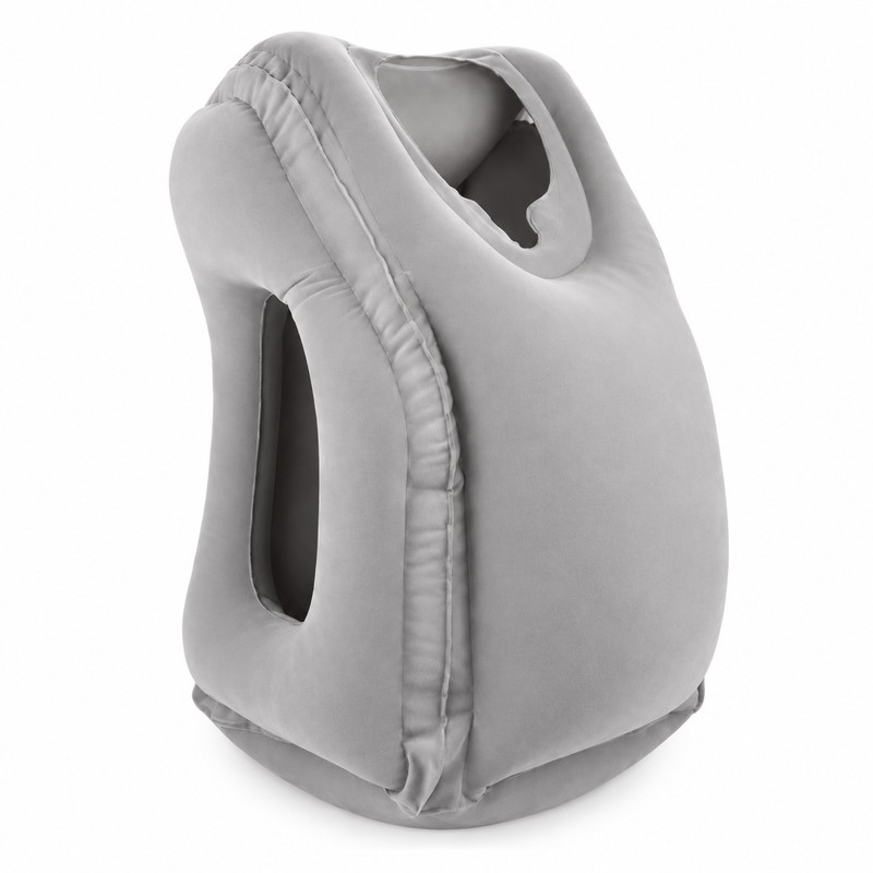Inflatable Travel Pillow for Airplane & Train Trips – Forward-Resting