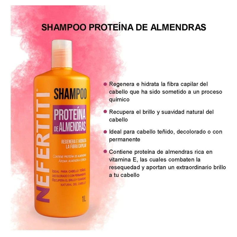 Shampoo Para Cabello Con Almendra Sin Parabenos 1l Nefertiti
